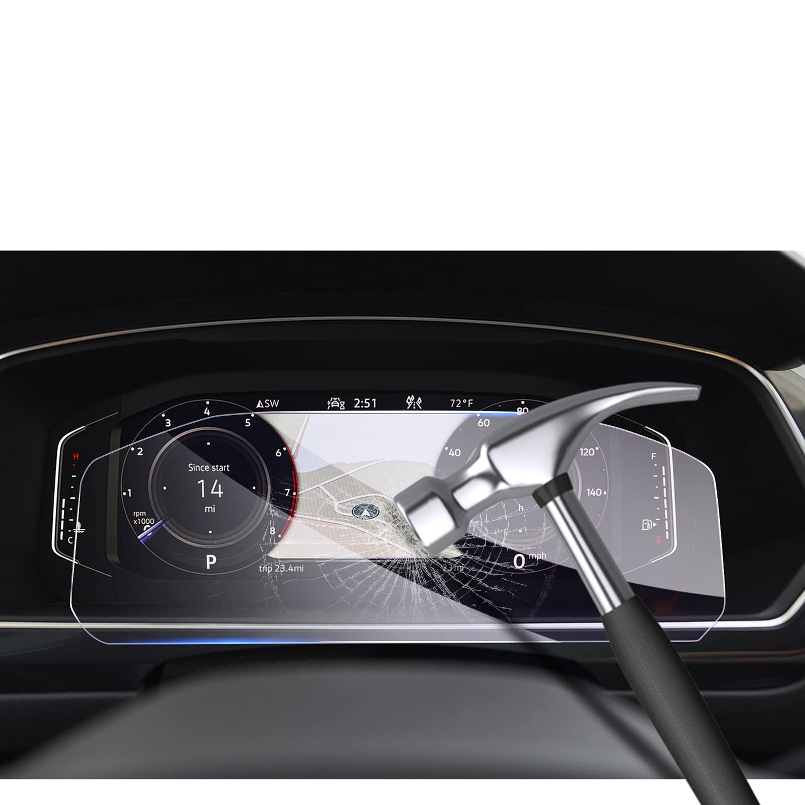 2x Display Schutz Folie für Volkswagen Golf 8 Digital Cockpit 10,25  Zubehör