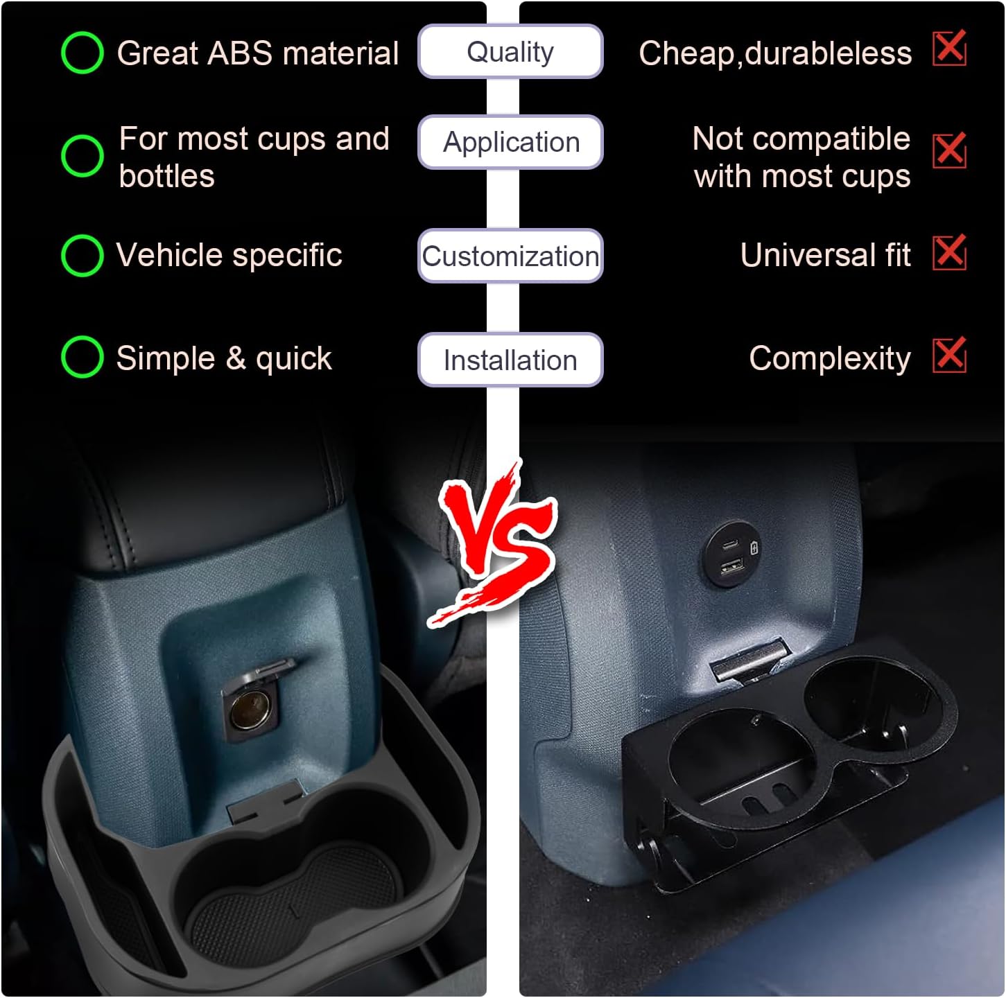 For Ford Maverick Cup Holder Expander Organizer 2021+
