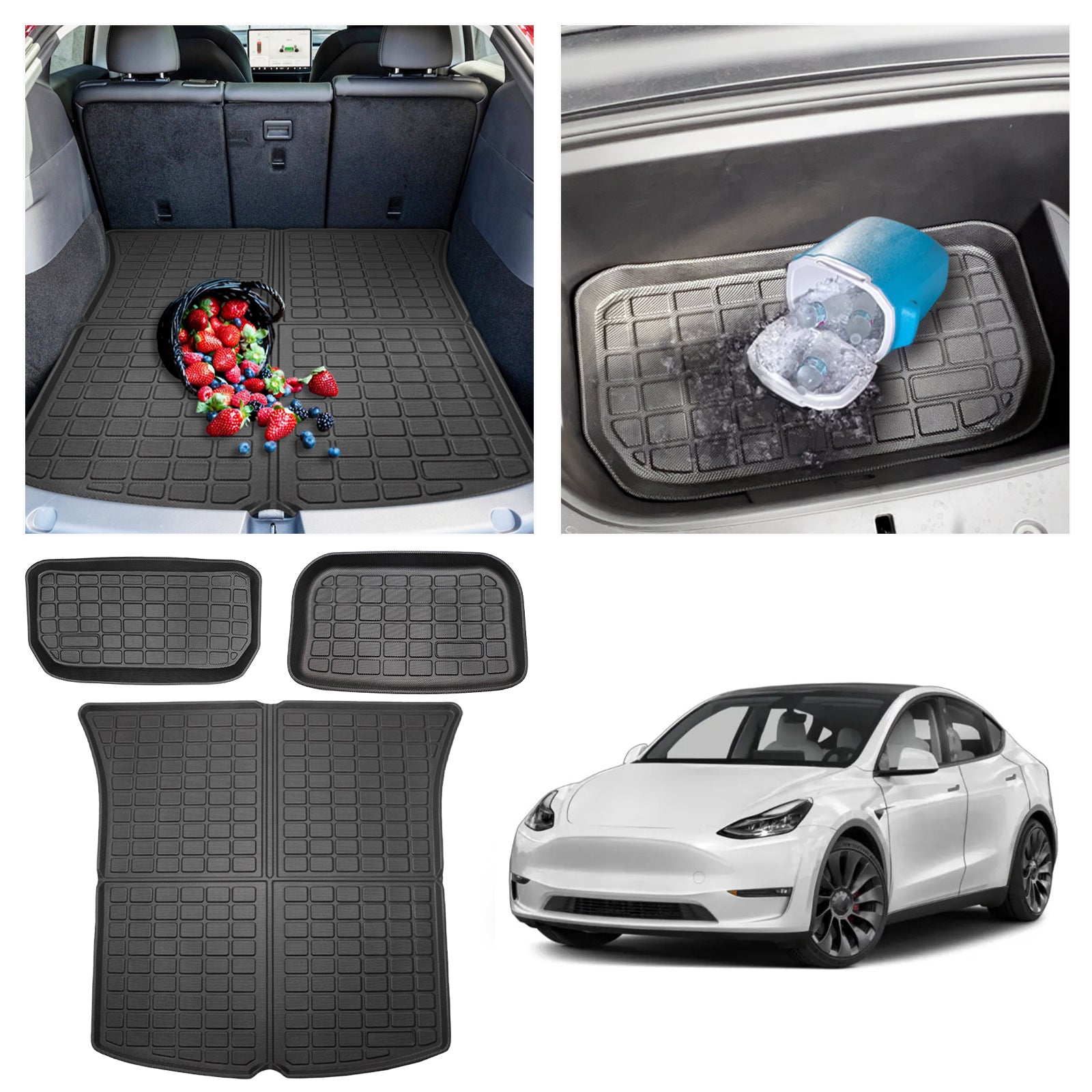 Alfombrillas para maletero Tesla Model Y Alfombrillas para asiento trasero 2021+