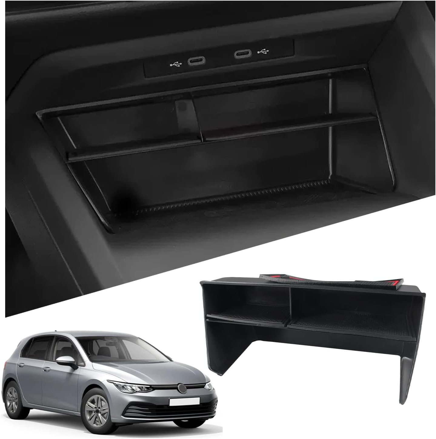 Bandeja de almacenamiento para reposabrazos central VW Golf 8 GTI Mk8 2020+