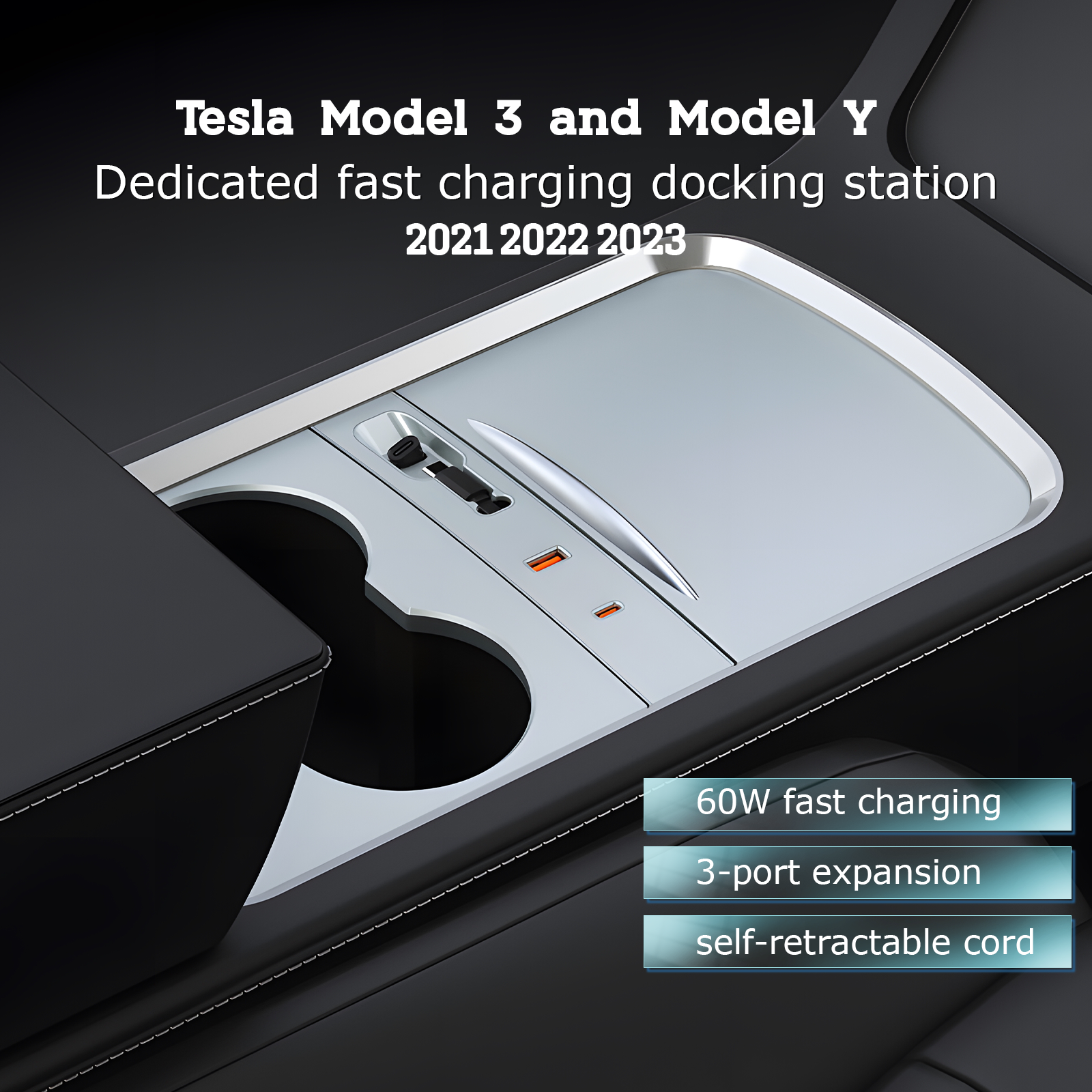For Tesla Model 3 Model Y Docking Station of Center Console 2021 2022 2023