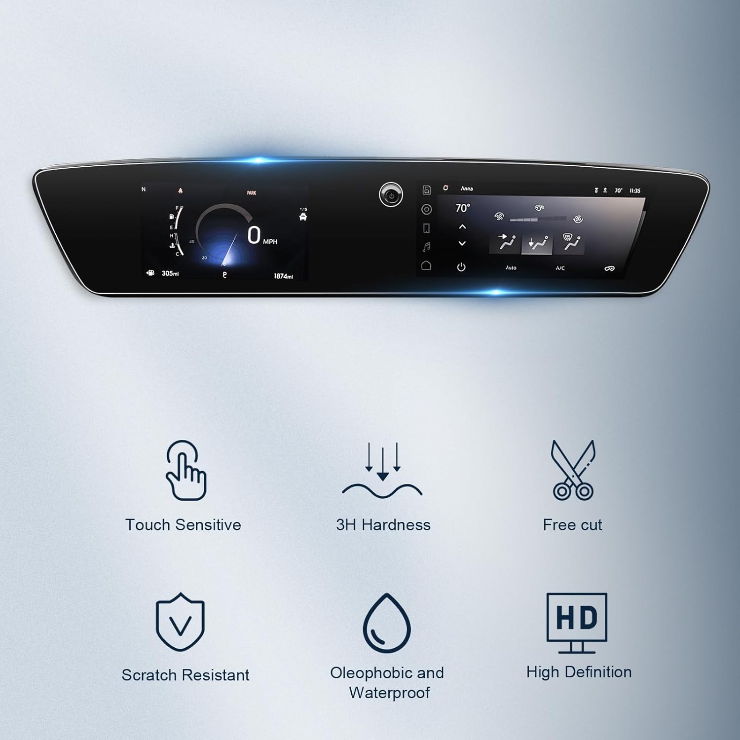 For Buick Envista Preferred/Sport Touring/Avenir 11" Navigation & 8"Dashboard Display Screen Protector 2024 2025