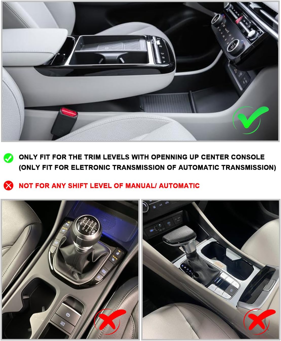 For Hyundai Tucson Limited Center Console Organizer 2025 (Electronic Transmission of AT ONLY)