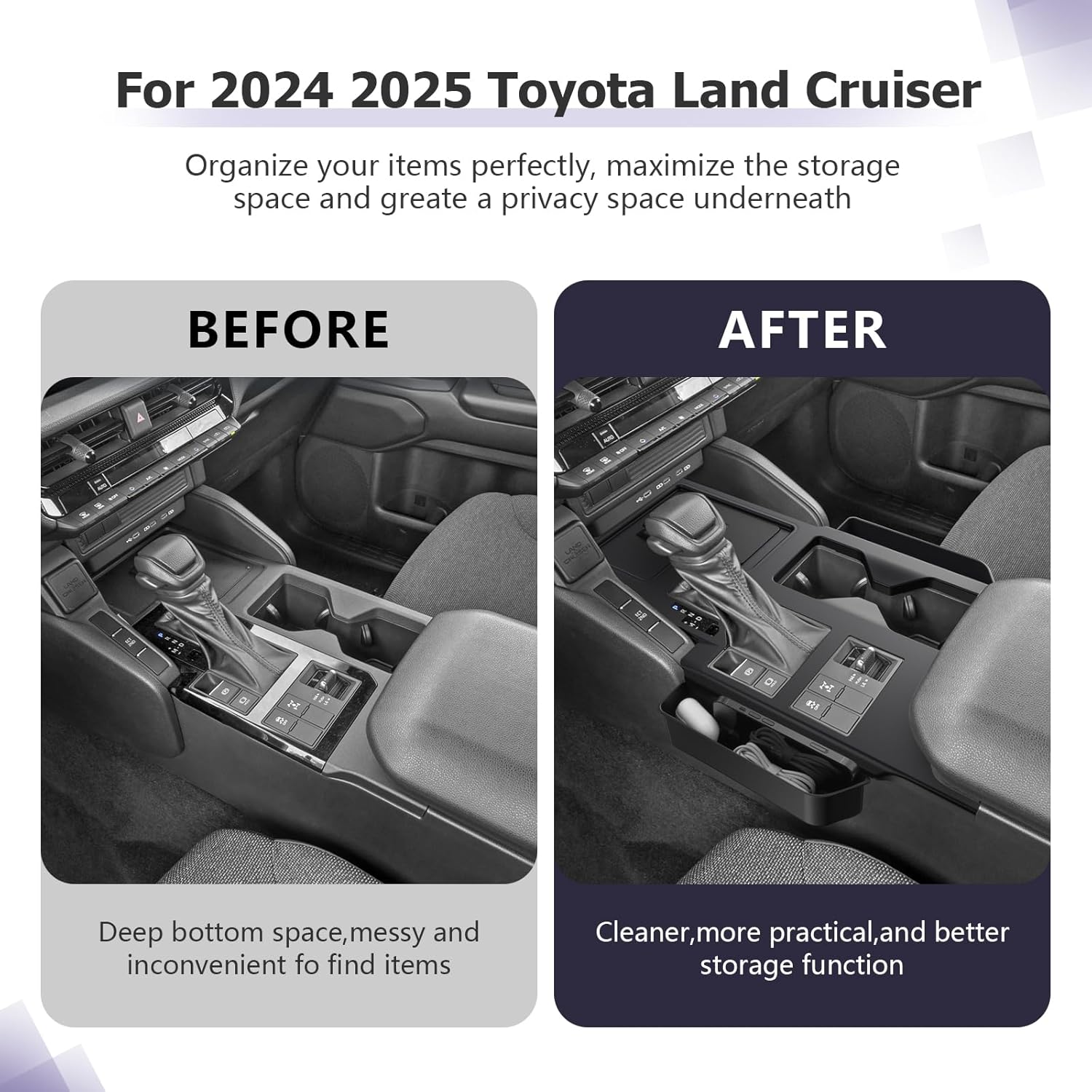 For Toyota Land Cruiser 250 Prado J250 LC250 Seat Gap Storage Box 2024 2025 2026