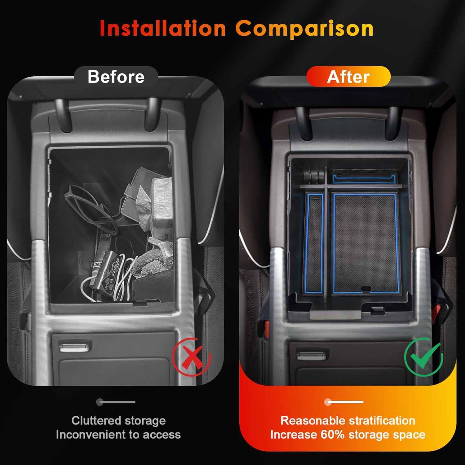 For Hyundai Palisade SE/SEL/XRT/Limited/Calligraphy Center Console Armrest Organizer Tray 2023 2024 2025