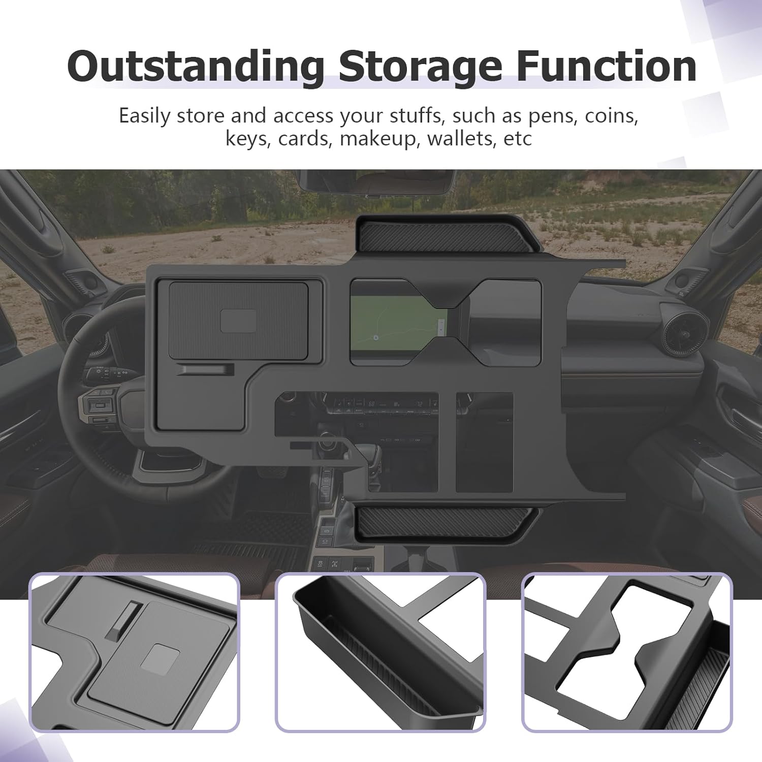 For Toyota Land Cruiser 250 Prado J250 LC250 Seat Gap Storage Box 2024 2025 2026