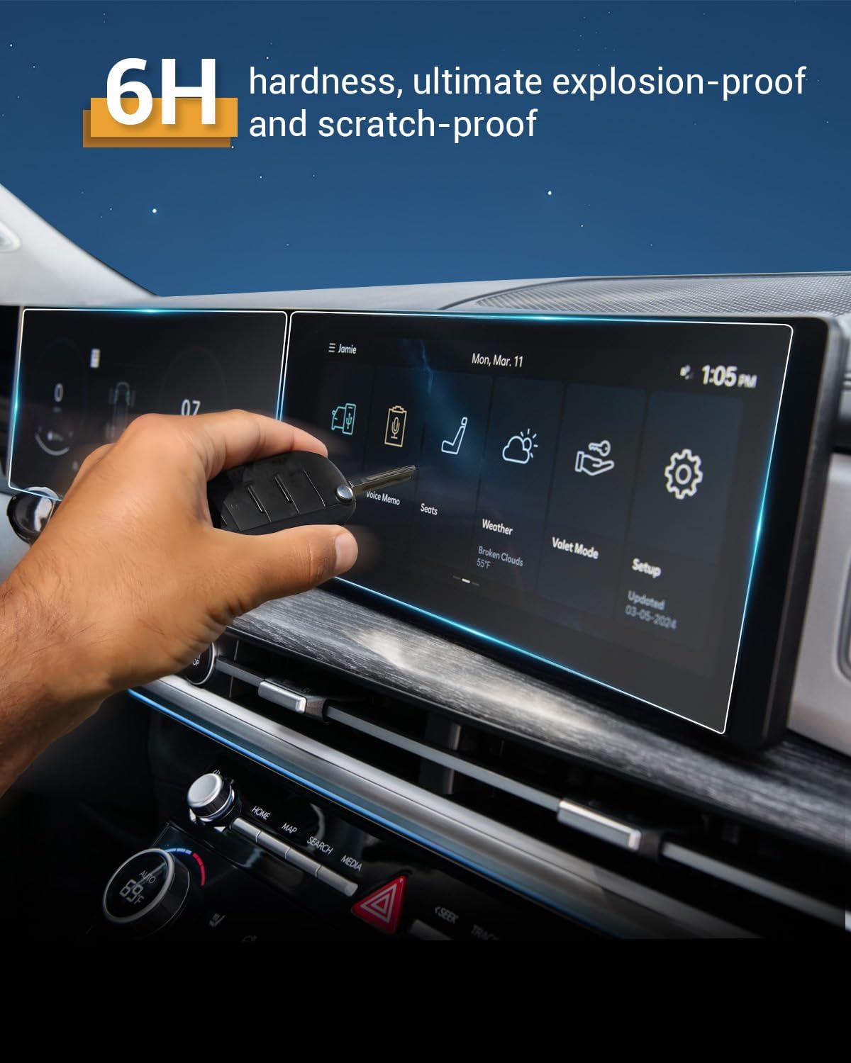 For Hyundai Santa Fe Navigation & Dashboard Nano Screen Protector 2024 2025
