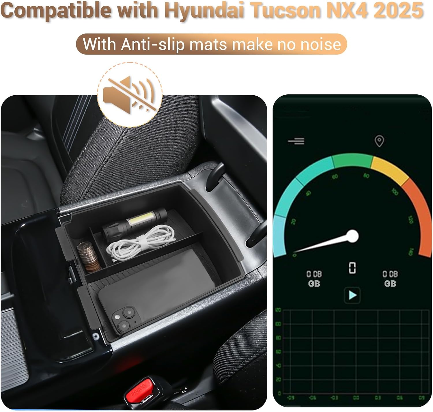 For Hyundai Tucson Limited Center Console Tray 2 Pack 2025