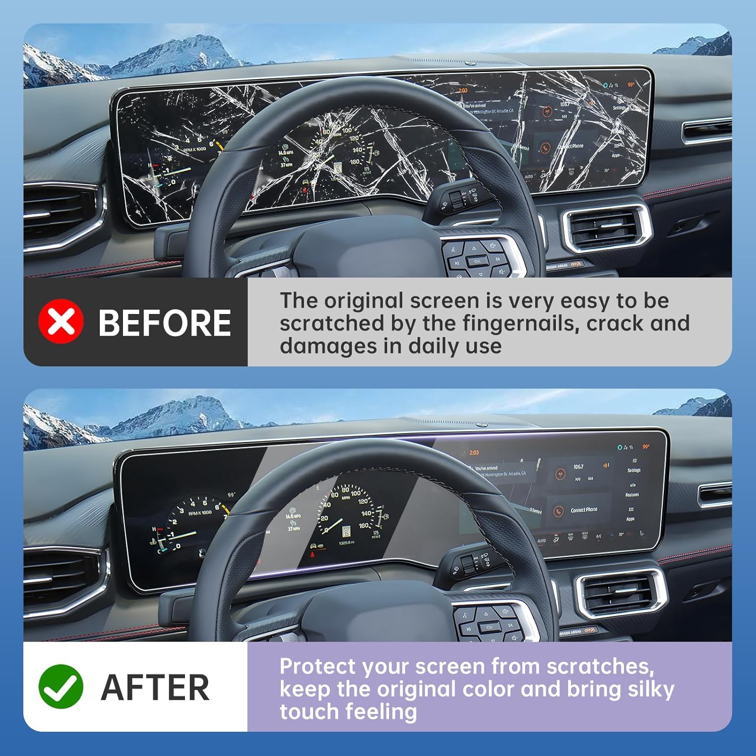 For Ford Mustang EcoBoost/GT/GT SYNC4 Screen Protector 2024 2025