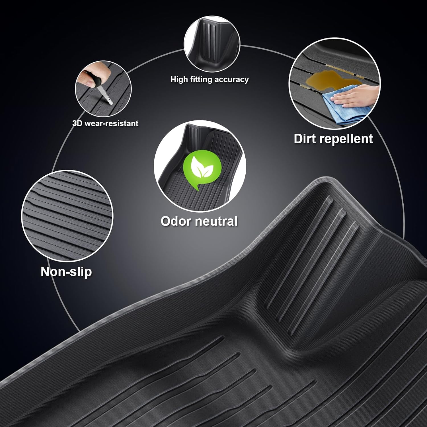 For Tesla Model 3 Floor Mats Original 3D Scanning TPE High Edge 2024 2025 2026