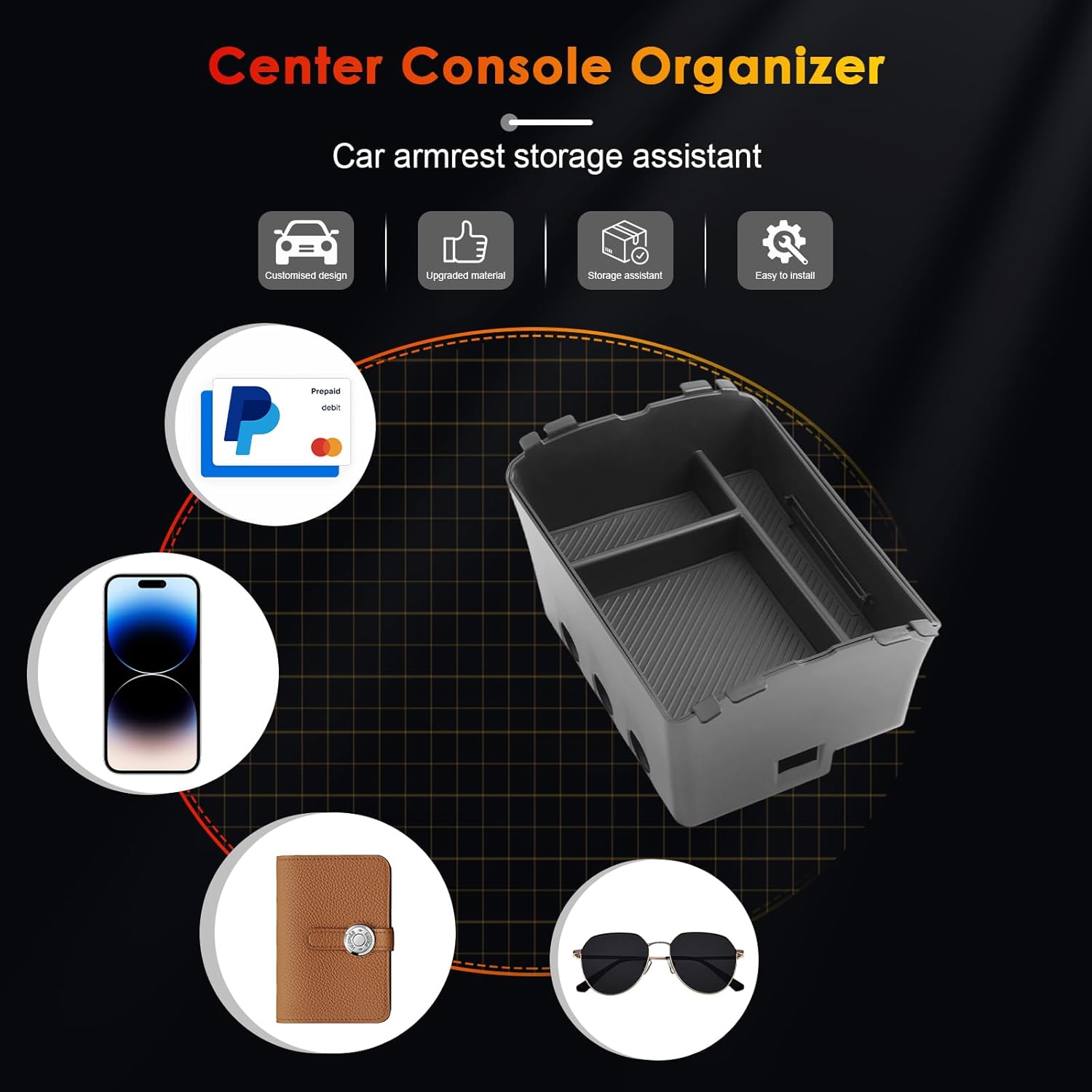 For Hyundai Palisade Hybrid Calligraphy 7-Seater Console Armrest Box 2026+