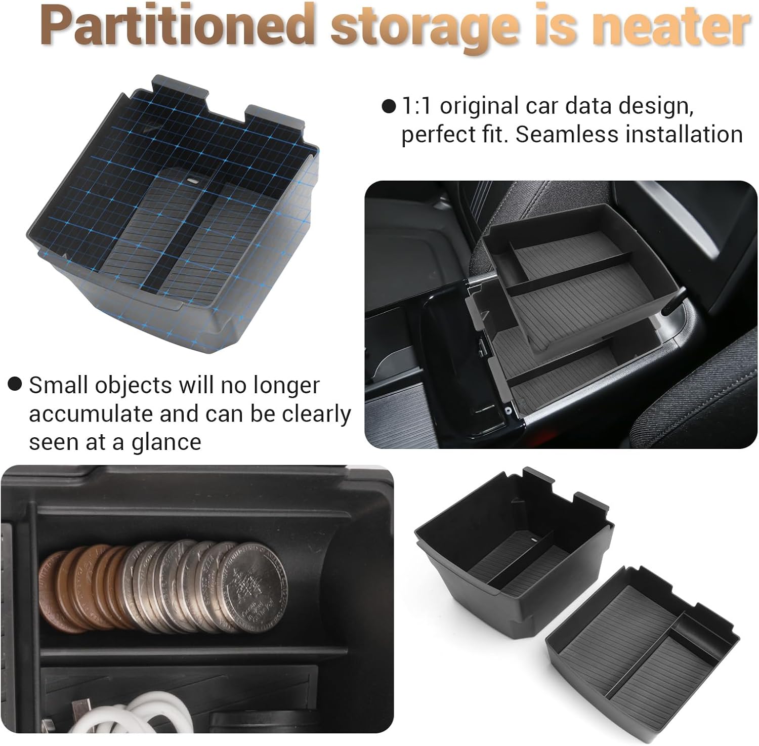 For Hyundai Tucson Limited Center Console Tray 2 Pack 2025