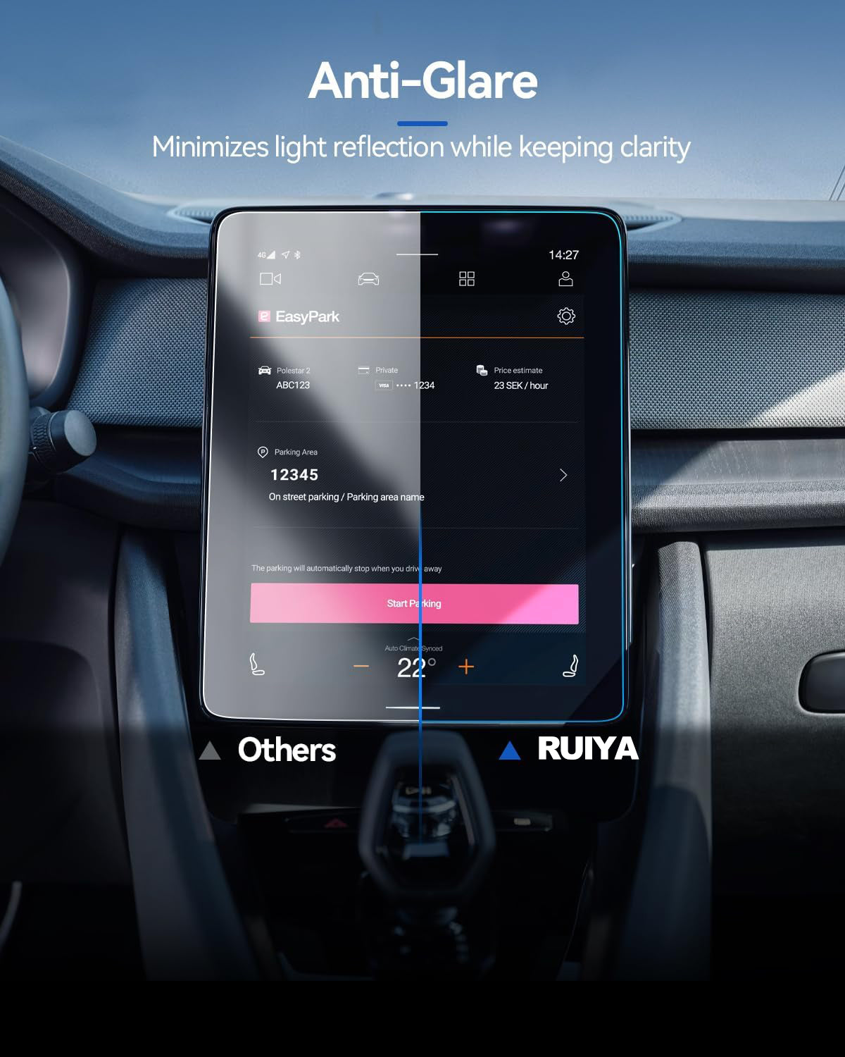 For Polestar 2(Single Motor/Dual Motor/BST edition 270) 11.2" Nagivation Multi-media Touch Screen Protector 2020+