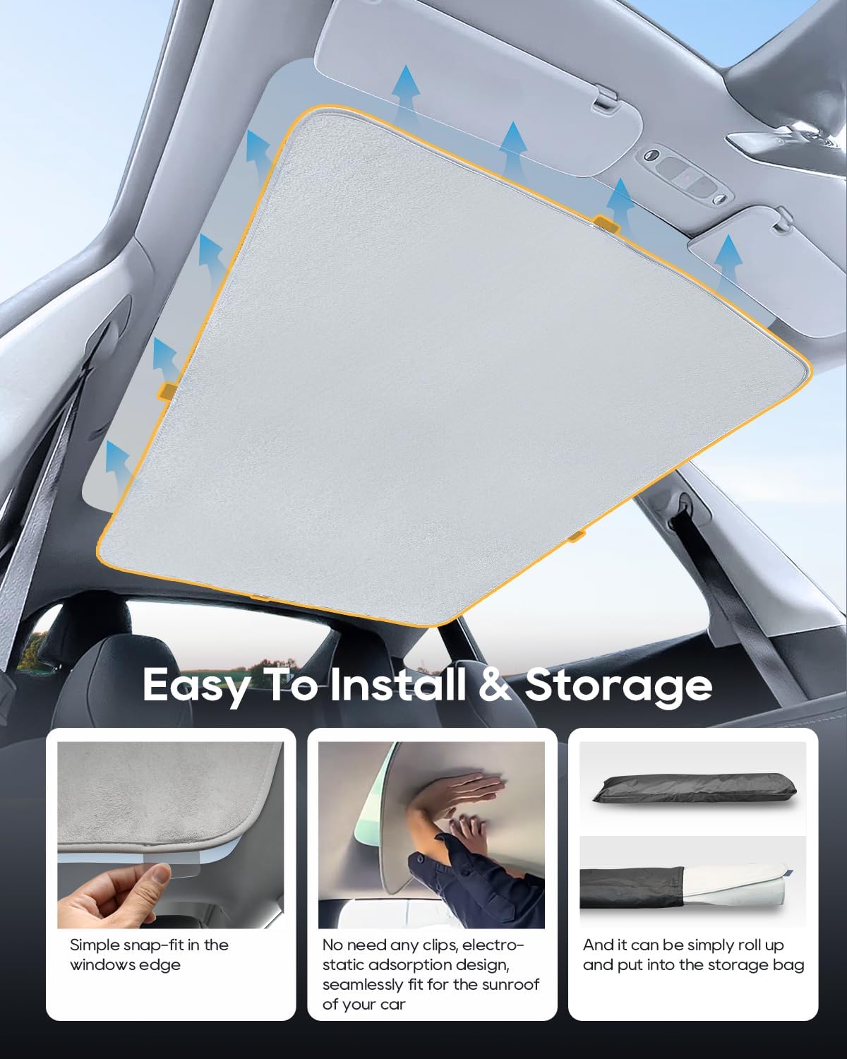 For Tesla Model Y Car Sunroof Sunshade 2021-2024
