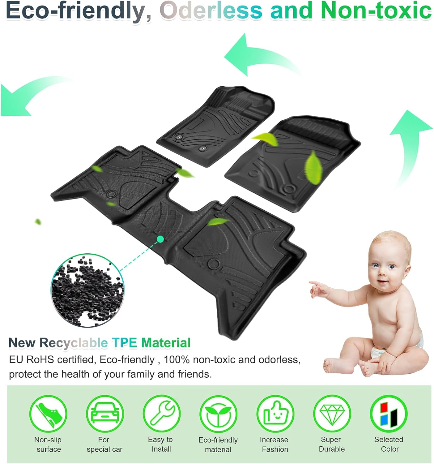 For Ford Ranger T9 Raptor Wildtrak 3D Scanning Floor Mats 2024+