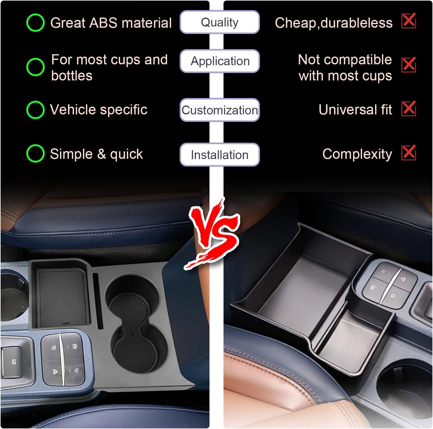 For Ford Maverick Cup Holder Expander Organizer 2021+
