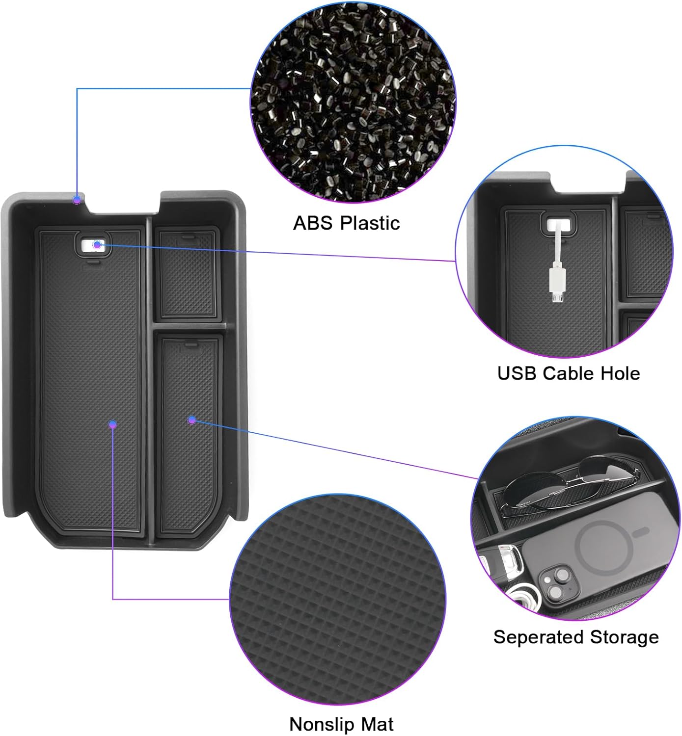 For Toyota Land Cruiser LC250 Prado J250 Center Armrest Organizer 2024 2025 2026