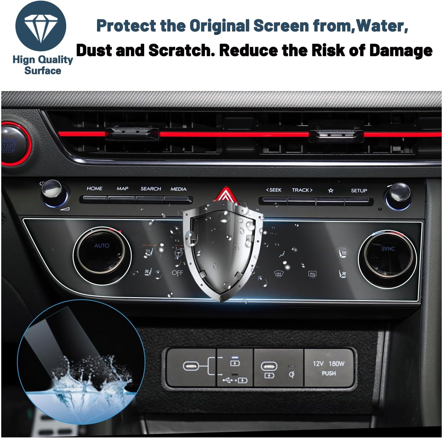 For Hyundai Sonata Air Conditioner Nano Film Screen Protector 2024 2025