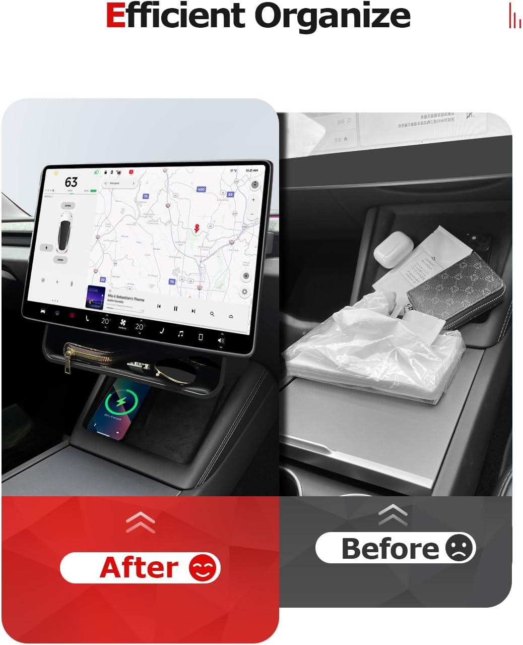 For Tesla Model 3 Center Console Organizer 2024