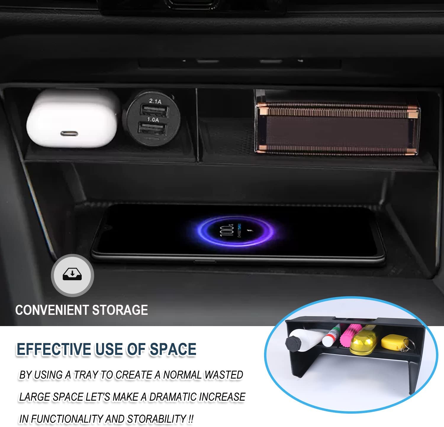 VW Golf 8 GTI Mk8 Center Armrest Storage Tray 2020+ - LFOTPP Car Accessories