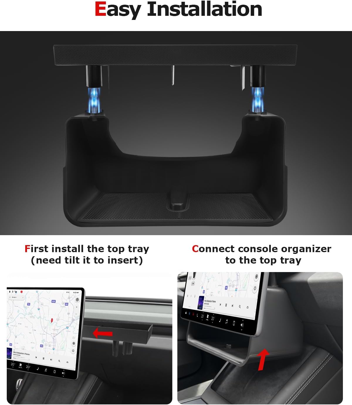 For Tesla Model 3 Center Console Organizer 2024