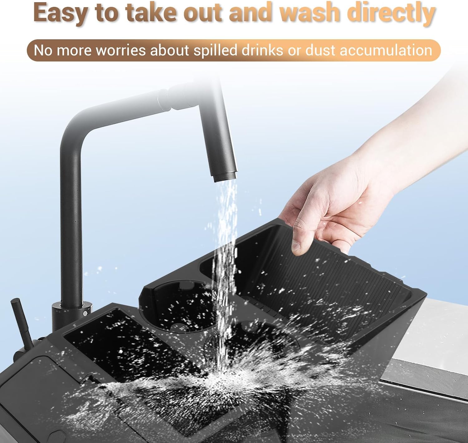 For Tesla Cybertruck Console Organizer with Silicone Inserts 2 in 1 Cup Holder 2023+