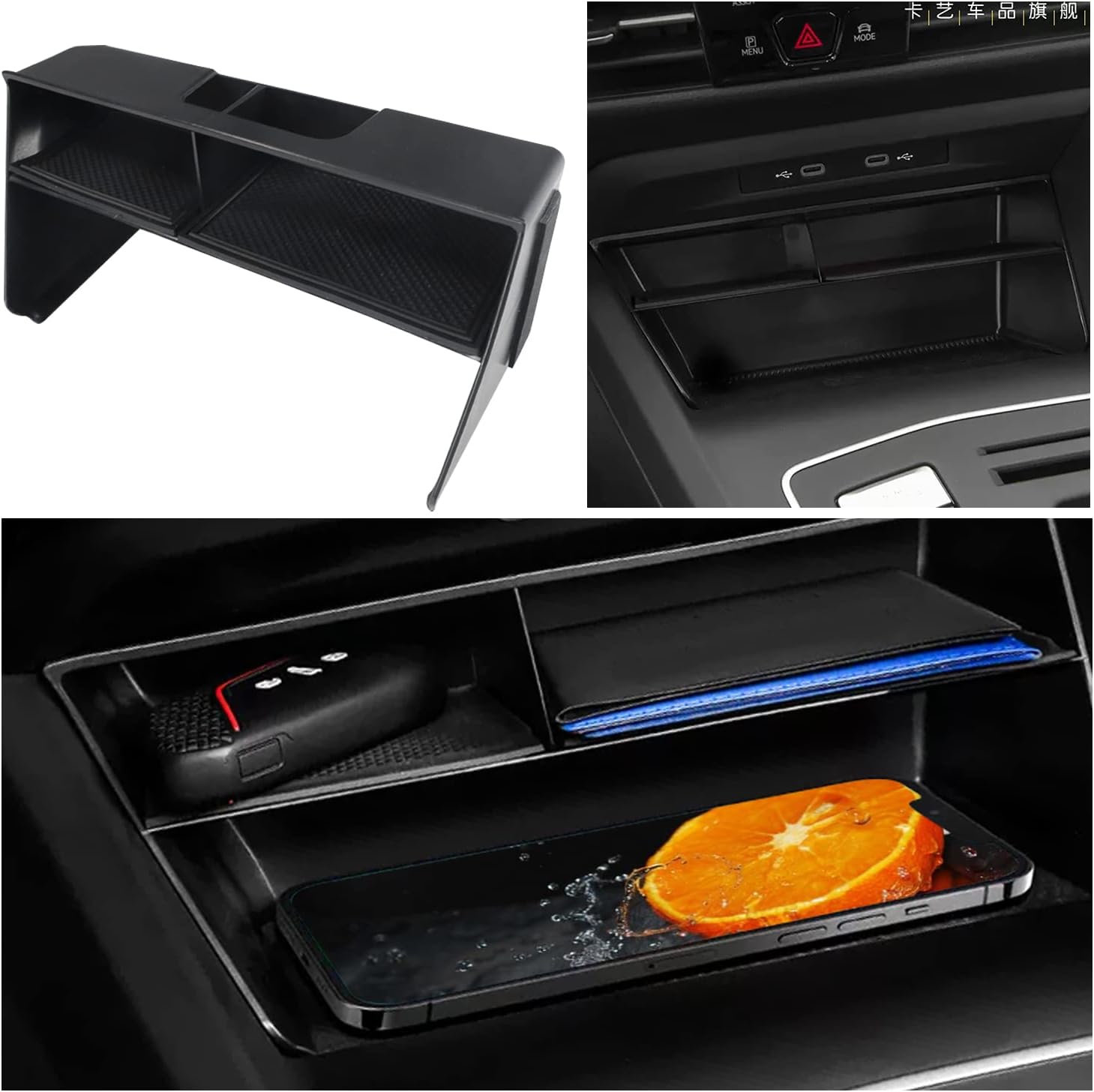 Bandeja de almacenamiento para reposabrazos central VW Golf 8 GTI Mk8 2020+
