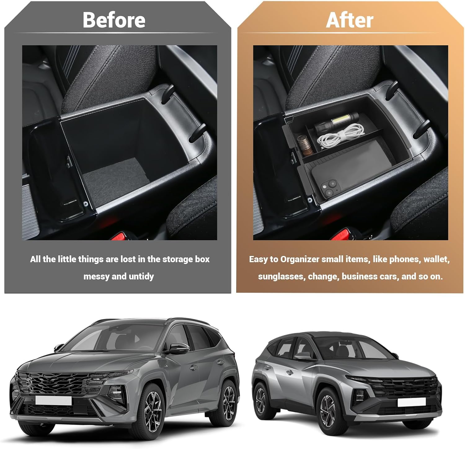 For Hyundai Tucson Limited Center Console Tray 2 Pack 2025