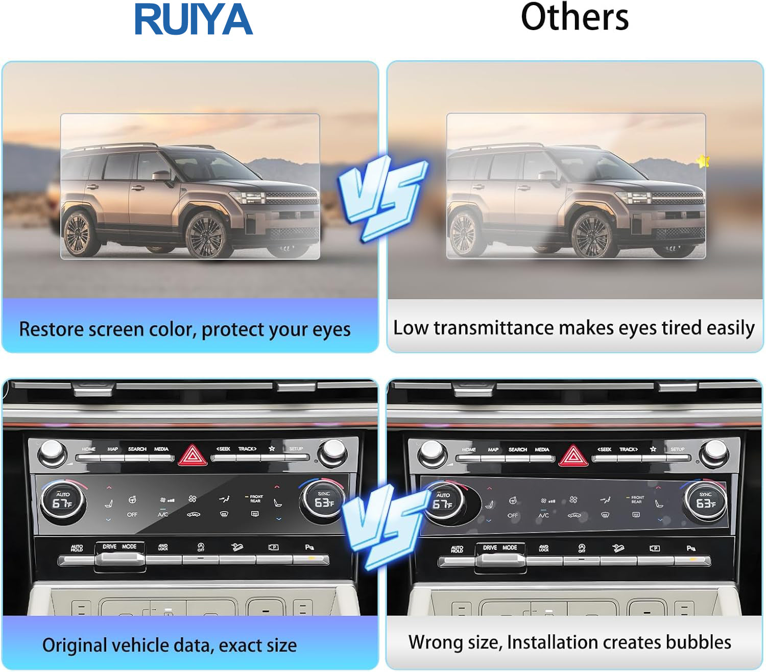 For Hyundai Santa Fe Navigation & Dashboard Nano Screen Protector 2024 2025