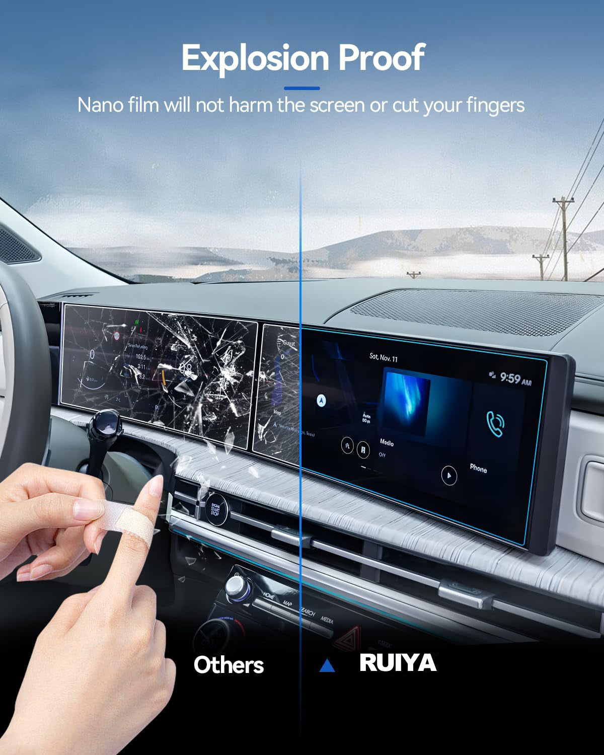 For Hyundai Santa Fe Navigation & Dashboard Nano Screen Protector 2024 2025