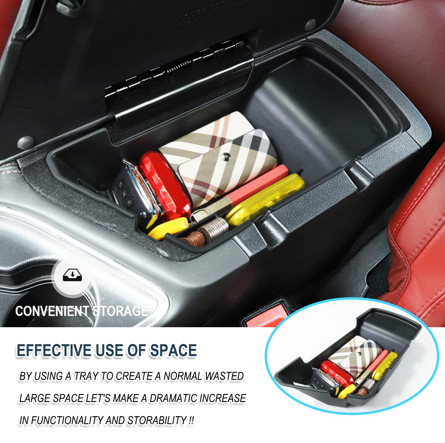 Dodge Challenger Center Console Organizer Tray 2015-2019 - LFOTPP Car Accessories