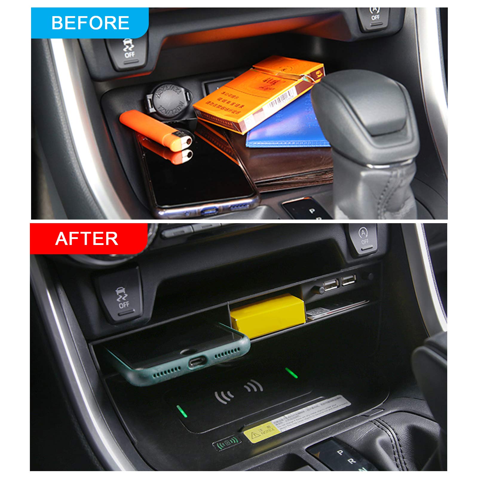 Bandeja de almacenamiento multifuncional con control central Toyota RAV4 5 2019+
