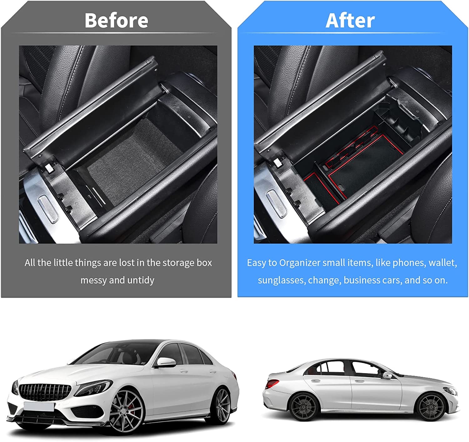 Mercedes C-Class W205 GLC X253 Centre Console Organizer Tray - LFOTPP Car Accessories