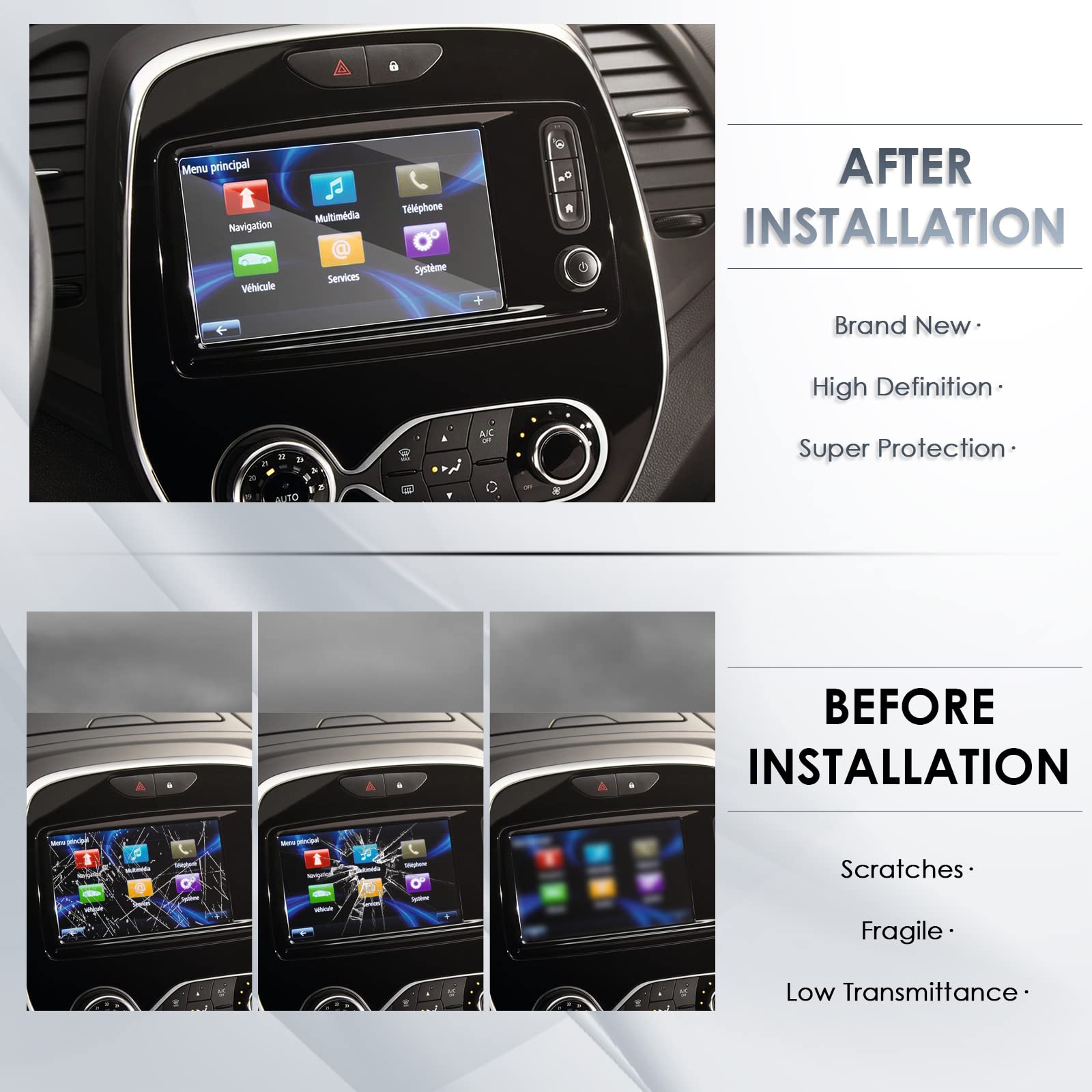 For Renault Captur R-Link Clio 4 R-Link Screen Protector 2013-2019
