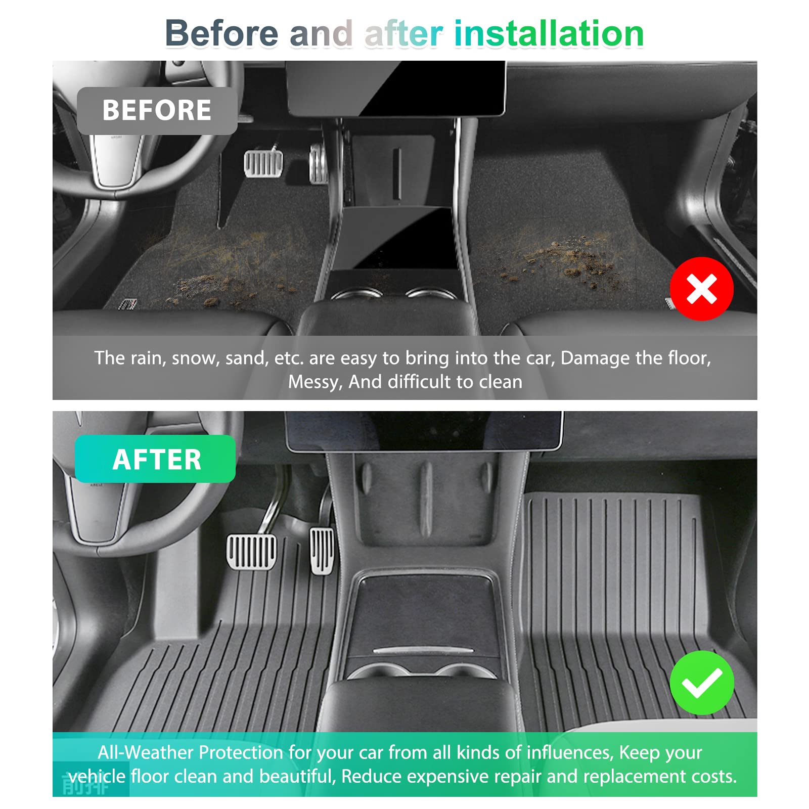 Tesla OEM Original Model Y Floor Mats 2021-2024