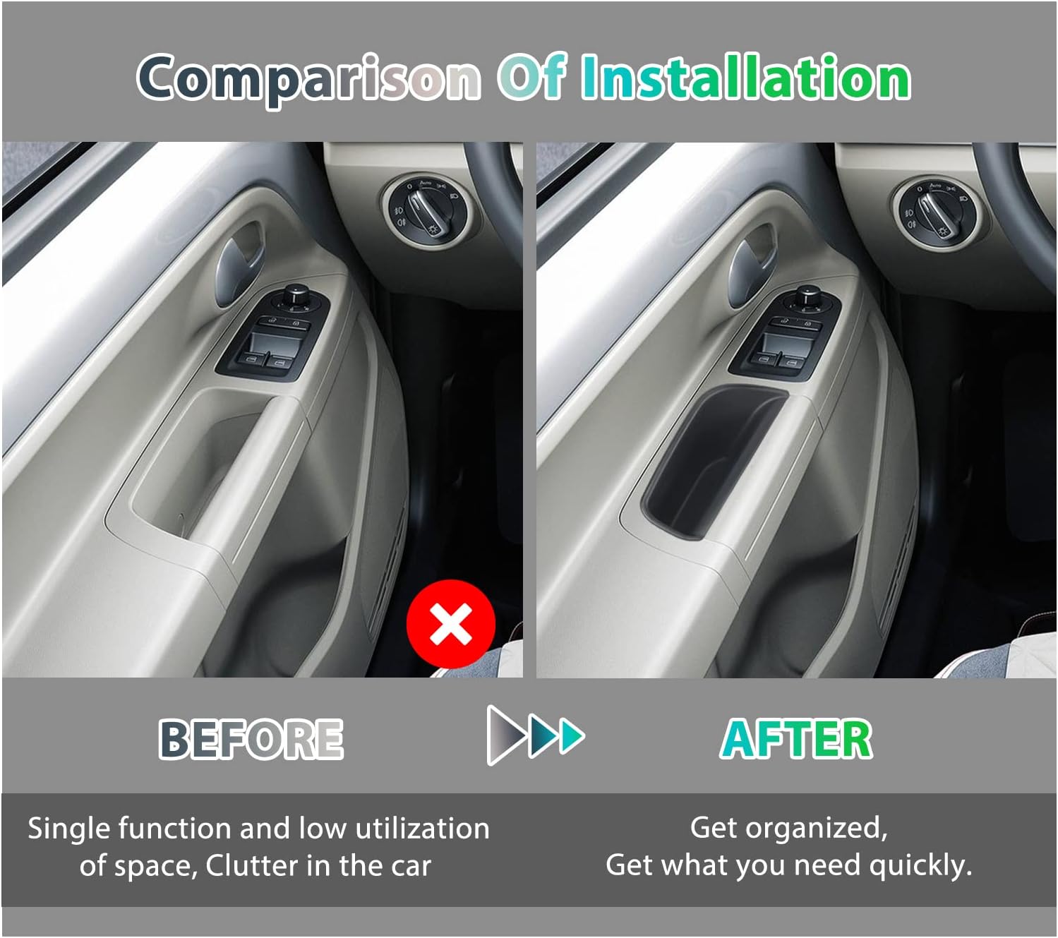 For VW UP GTI/Seat MII/Skodα Citigo Front Door Storage Box 2013-2023