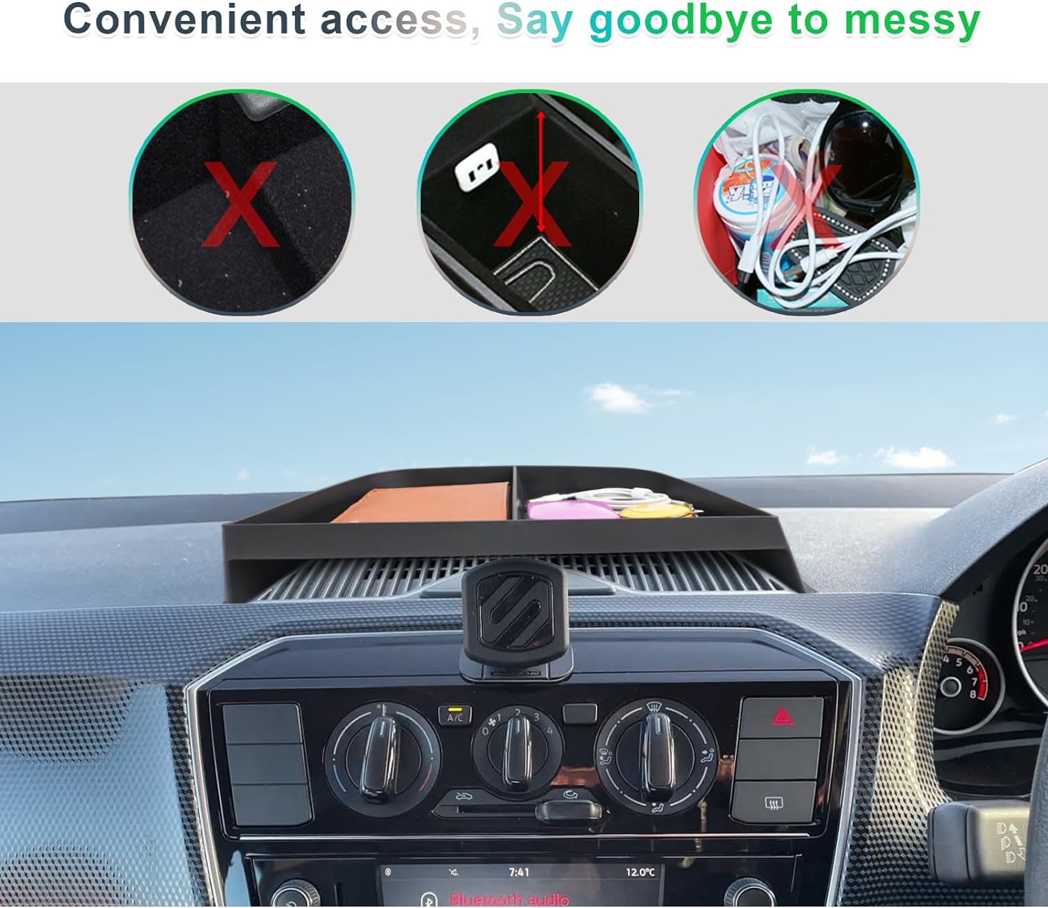 For VW UP/ Seat MII/ Citigo Storage Tray Over Air Conditioning 2013+