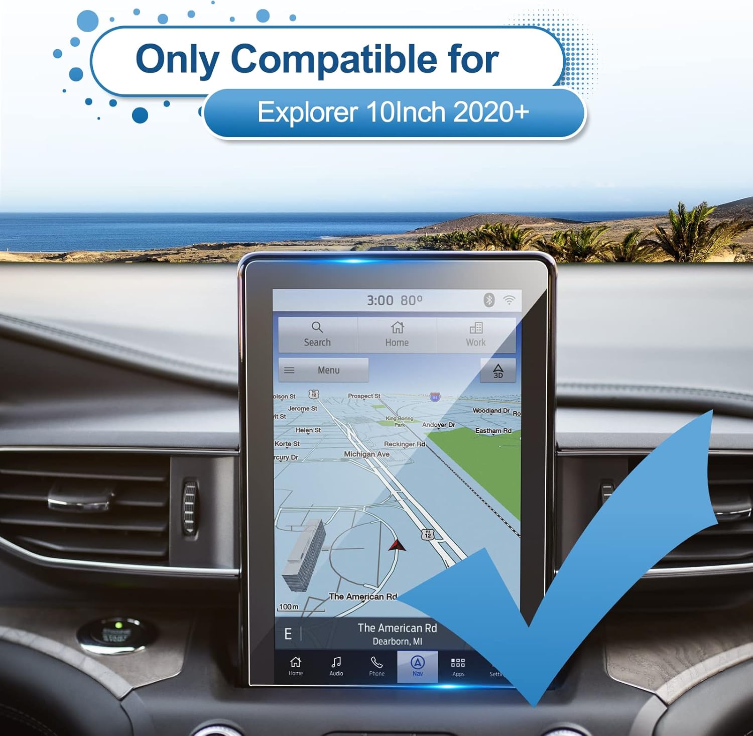 For Ford Explorer (ST/ST-Line/Limited/Timberline/King Ranch/Platinum) 10.1" Navigation Screen Protector 2019+