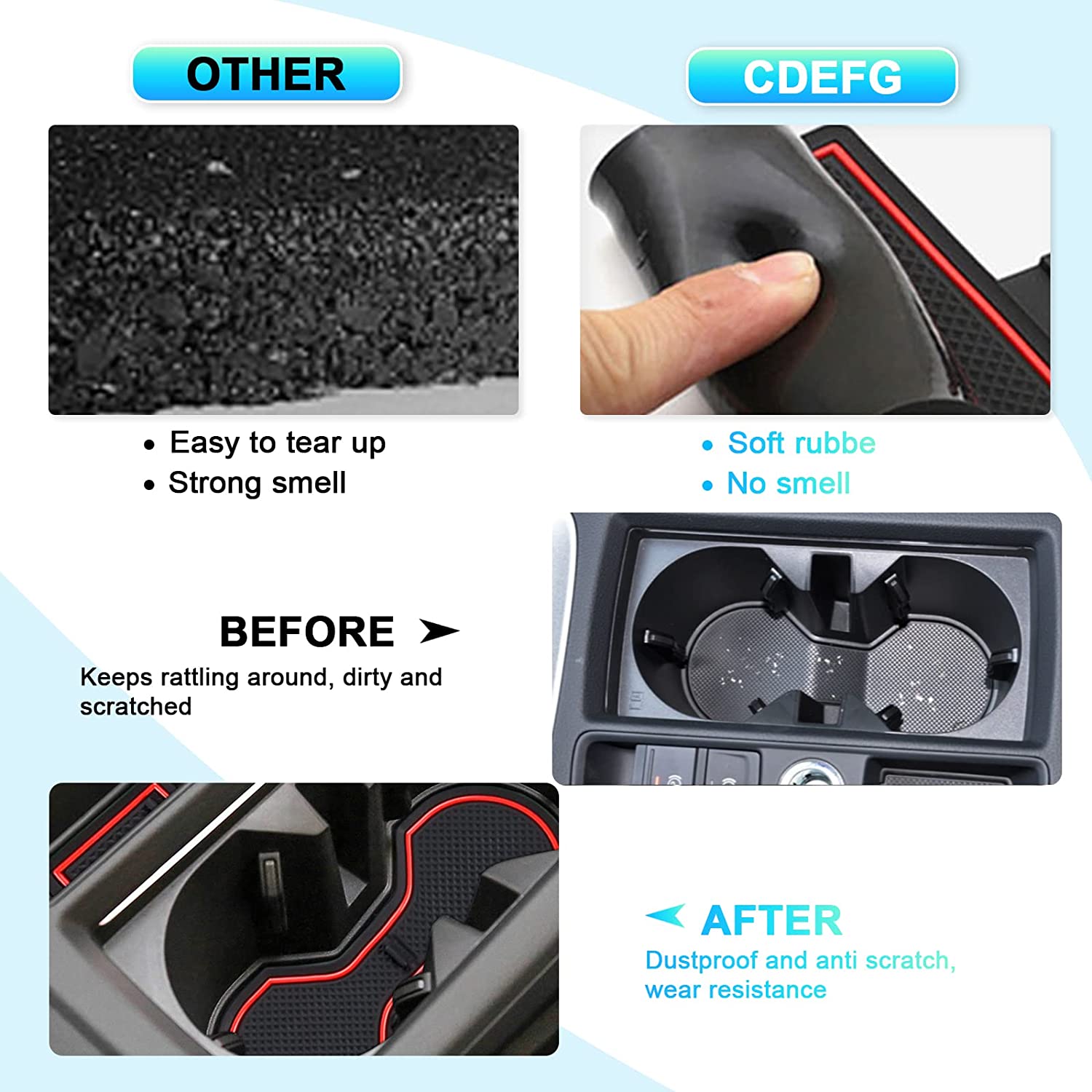 Audi Q3 F3 mk2 Door Slot Mats 2019 2020 - LFOTPP Car Accessories