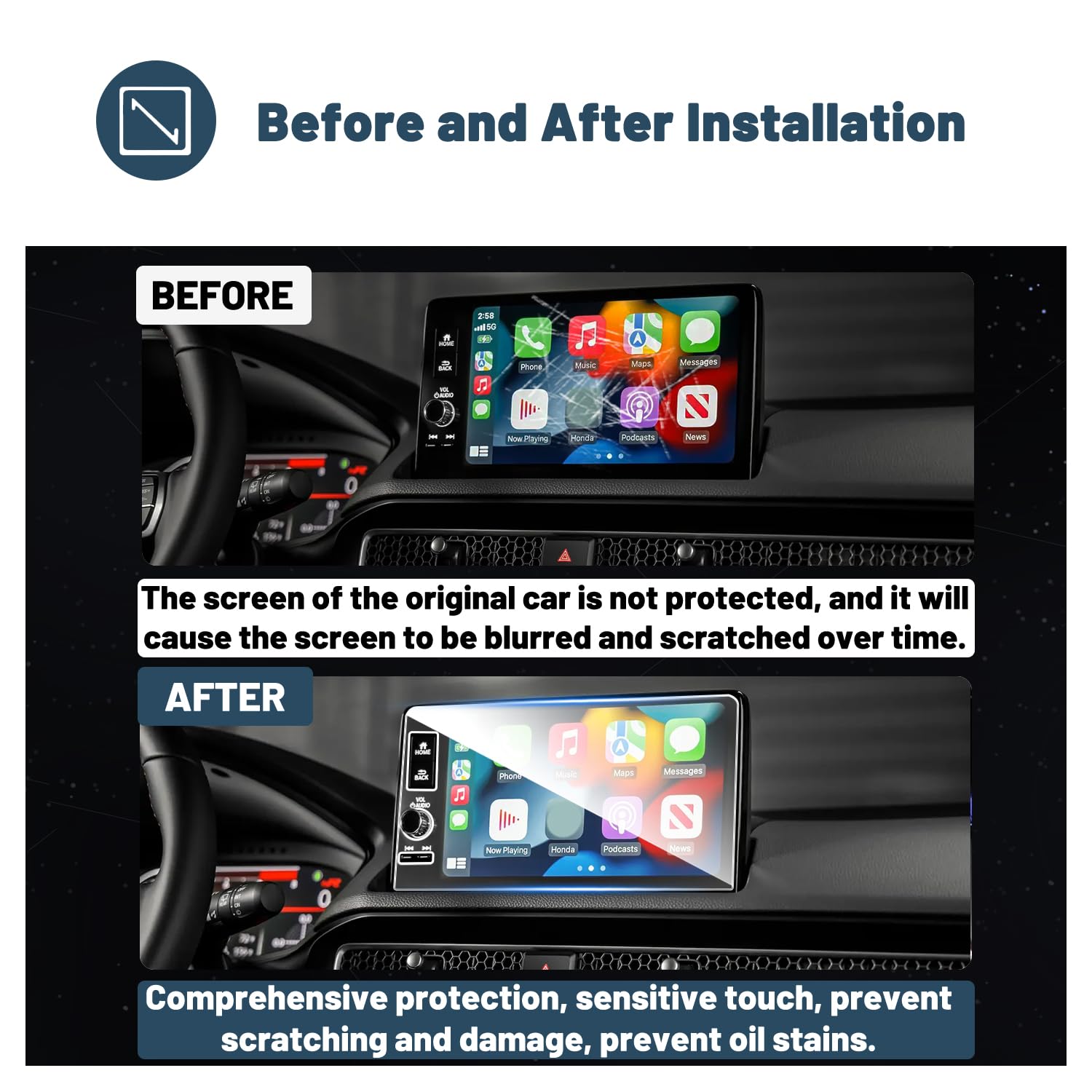 For Honda Civic 11th Screen Protector 2022+