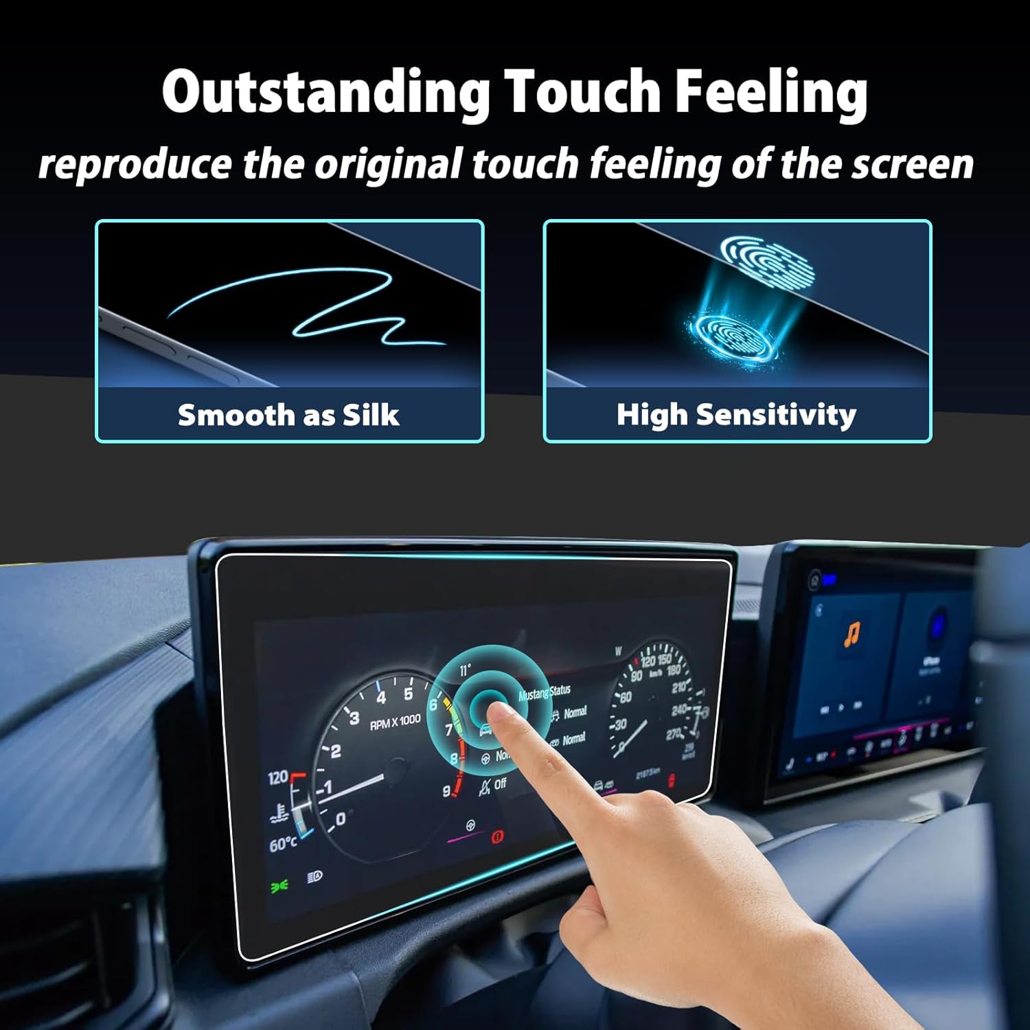 For Ford Mustang EcoBoost/GT/GT SYNC4 Screen Protector 2024 2025