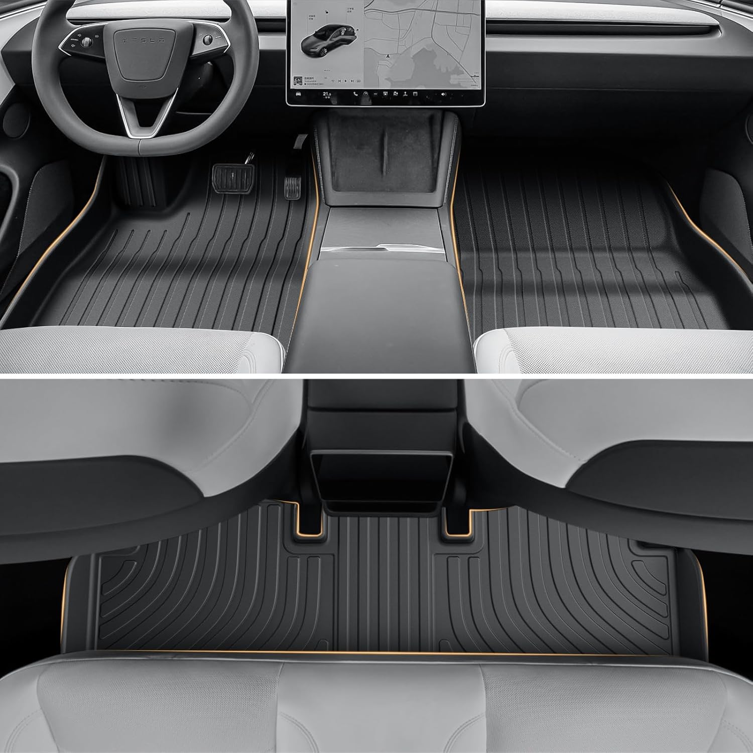 For Tesla Model 3 Floor Mats Original 3D Scanning TPE High Edge 2024 2025 2026