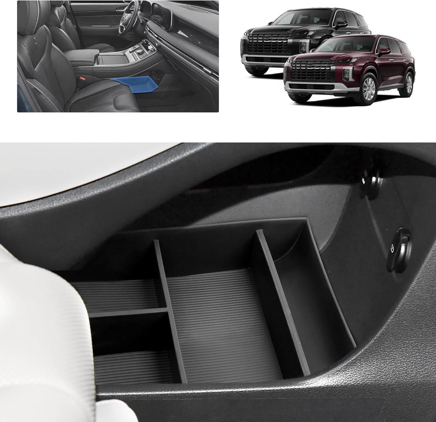 For Hyundai Palisade SE/SEL/XRT/Limited/Calligraphy Lower Console Organizer 2023 2024 2025