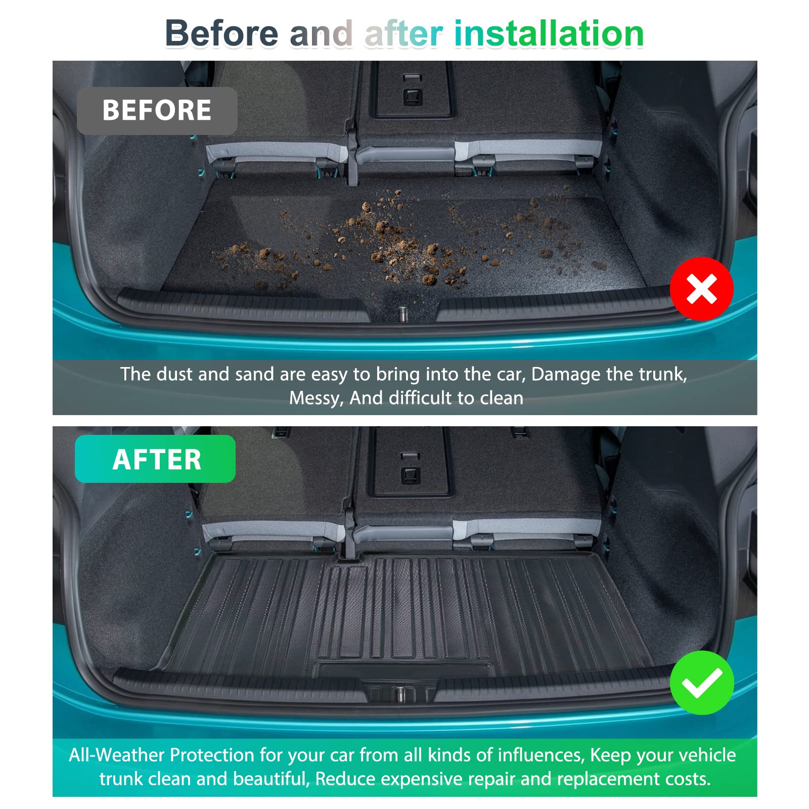 VW ID.3 Trunk Mats 2021+ - LFOTPP Car Accessories