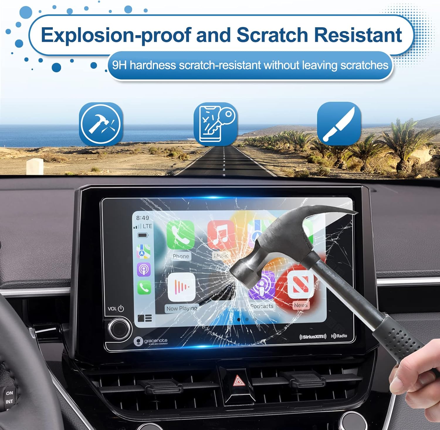 For Toyota Corolla Cross (L/LE/XLE/Hybrid S/Hybrid SE/Hybrid XSE) Screen Protector 2023 2024