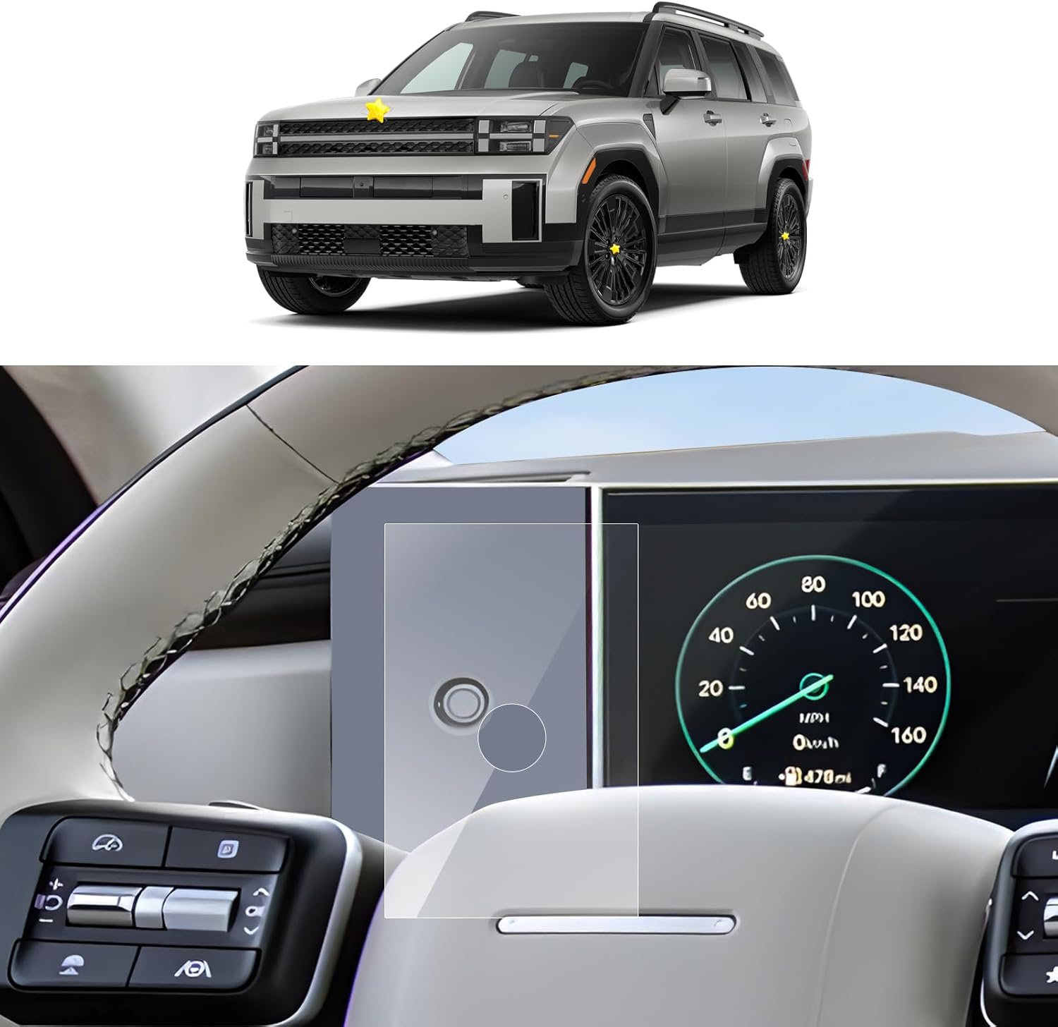 For Hyundai Santa Fe Navigation & Dashboard Nano Screen Protector 2024 2025