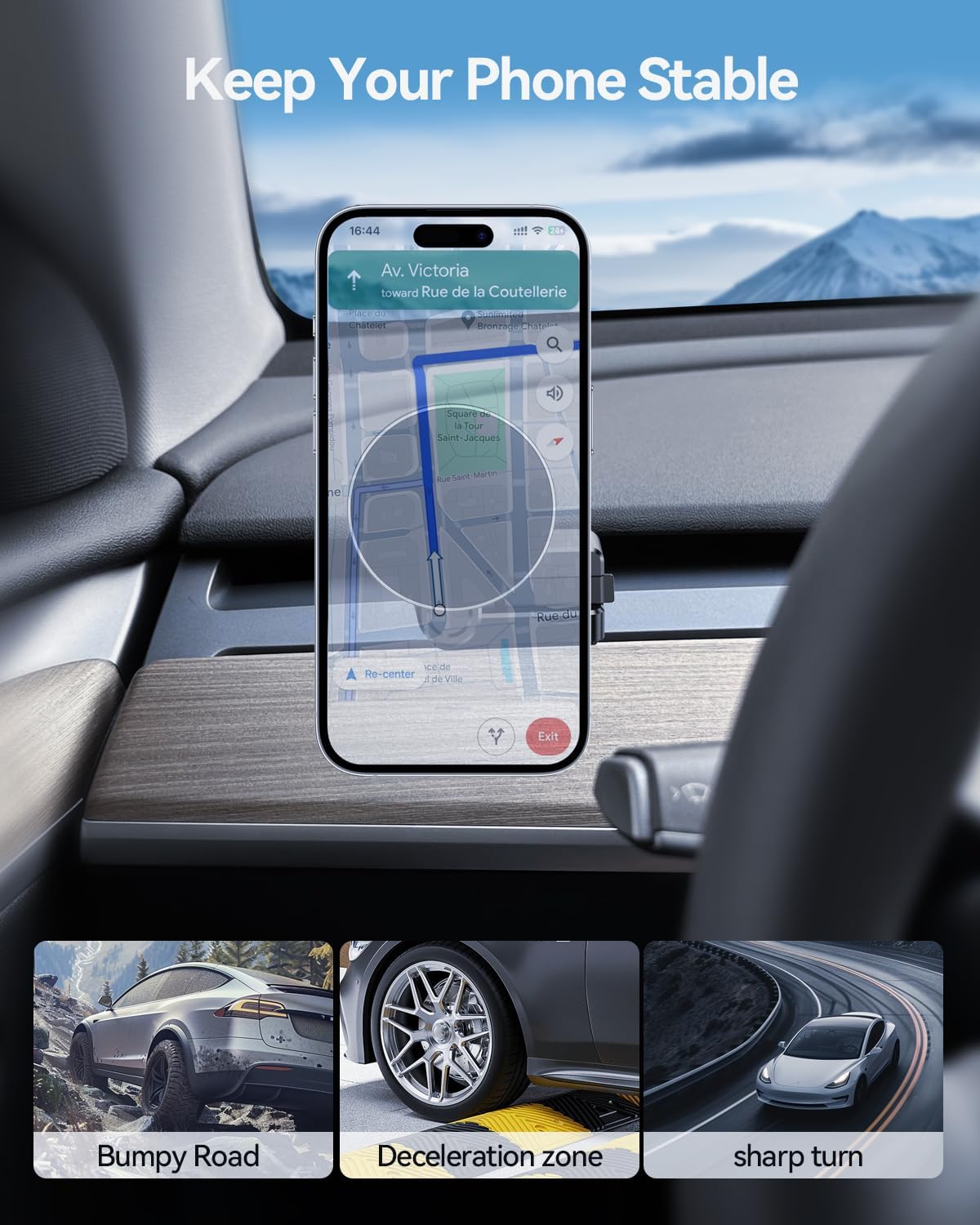 For Tesla Model 3/Y MagSafe Cell Phone Holder 2017-2024