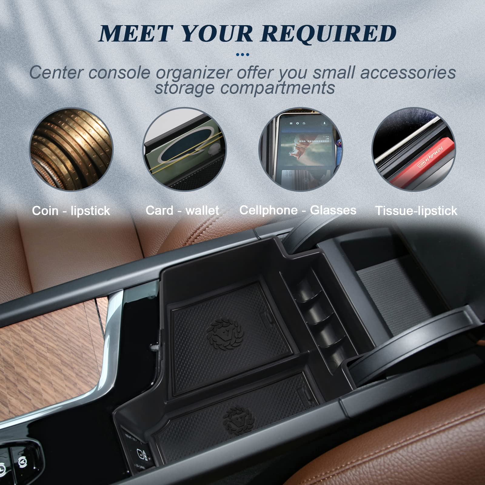 Volvo XC60 XC90 S90 V90 Center Armrest Storage Tray 2023+ - LFOTPP Car Accessories