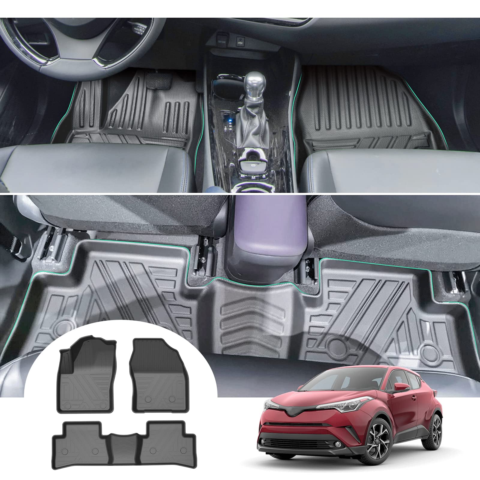 For Toyota C-HR TPE Floor Trunk Mats 2016+