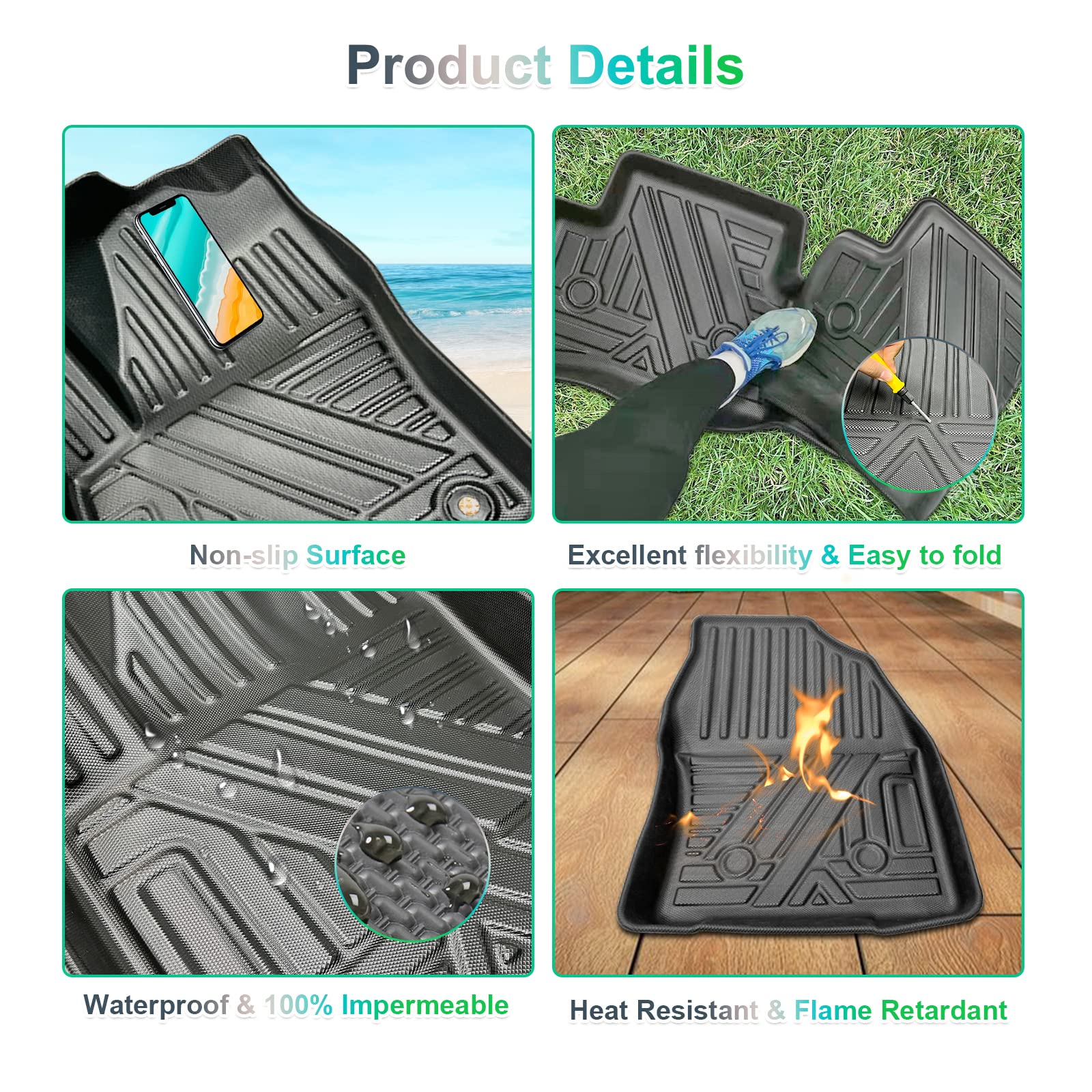 For Toyota C-HR TPE Floor Trunk Mats 2016+